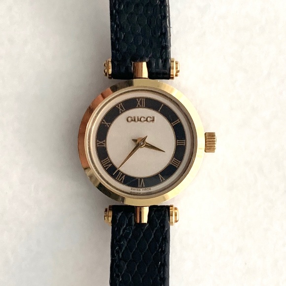 Vintage Gucci Womens Black Leather 